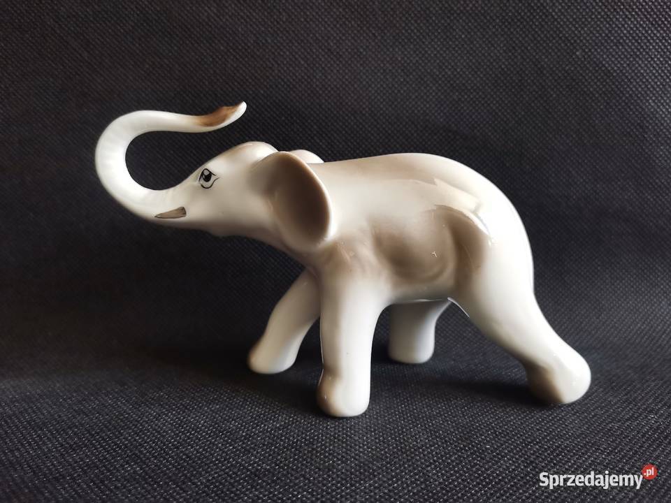 Stara figurka Słoń porcelana Jan Jezela Katowice Antyki, Sztuka, Kolekcje