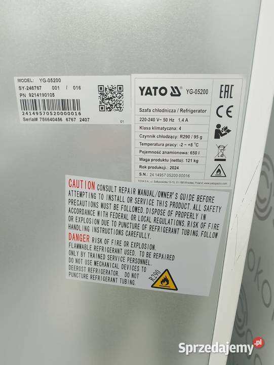 Szafa chłodnicza 1drzwiowa marki YATO Wrocław