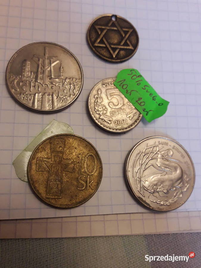4 sztuki Polskich monet 5 Monet 2 SUM 50 sztuki Warszawa