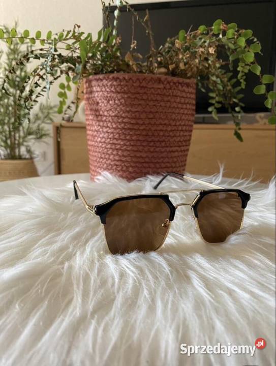 1 metalowe okulary brązowy unisex Warszawa