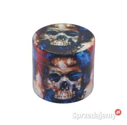 Metalowy Młynek do Tytoniu Suszu Czarny z Czachą Pozostałe Ostrowy nad Okszą