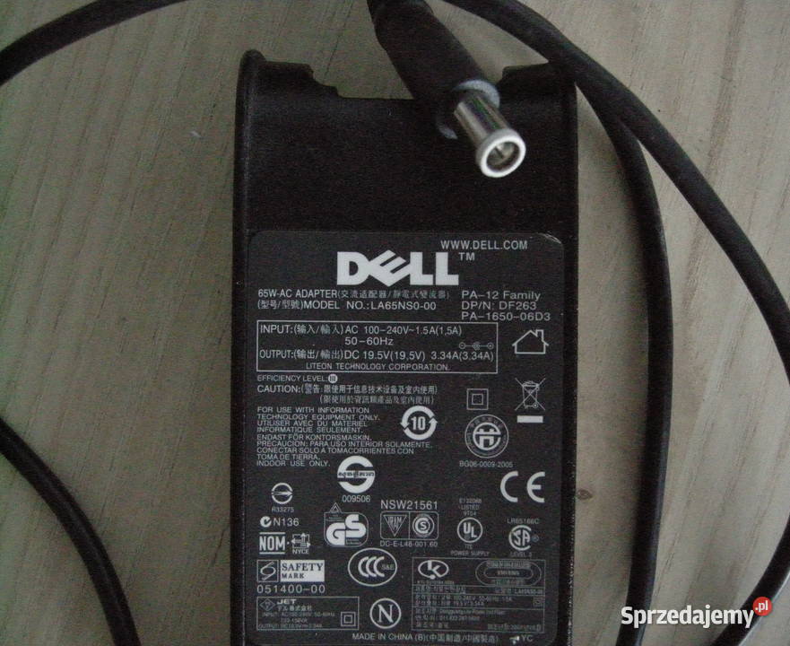 Zasilacz DELL LA65NS000 DC 195V 334A oryginalny mazowieckie Warszawa