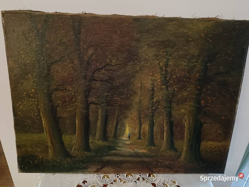 Stary obraz olejny na płótnie 70x50 kujawsko-pomorskie