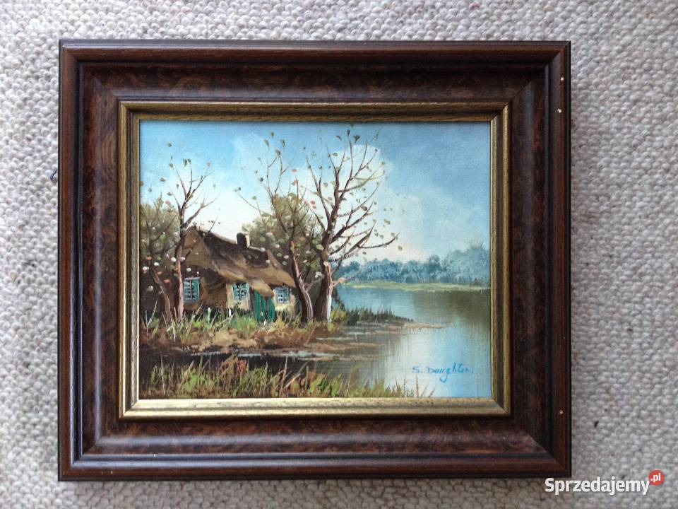 Obraz na płótnie pejzaż w drewnianej ramie 2 Warszawa sprzedam