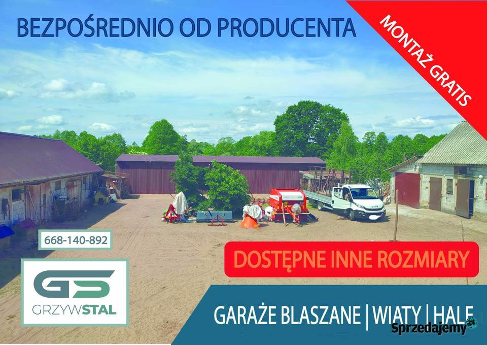 Garaż Blaszany Wiata Wiata Hala Magazyn Rolniczy 120m2 Krosno