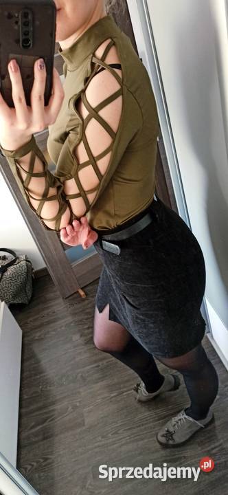 Bluzka z długim rękawem z wycięciami TANIO Warszawa