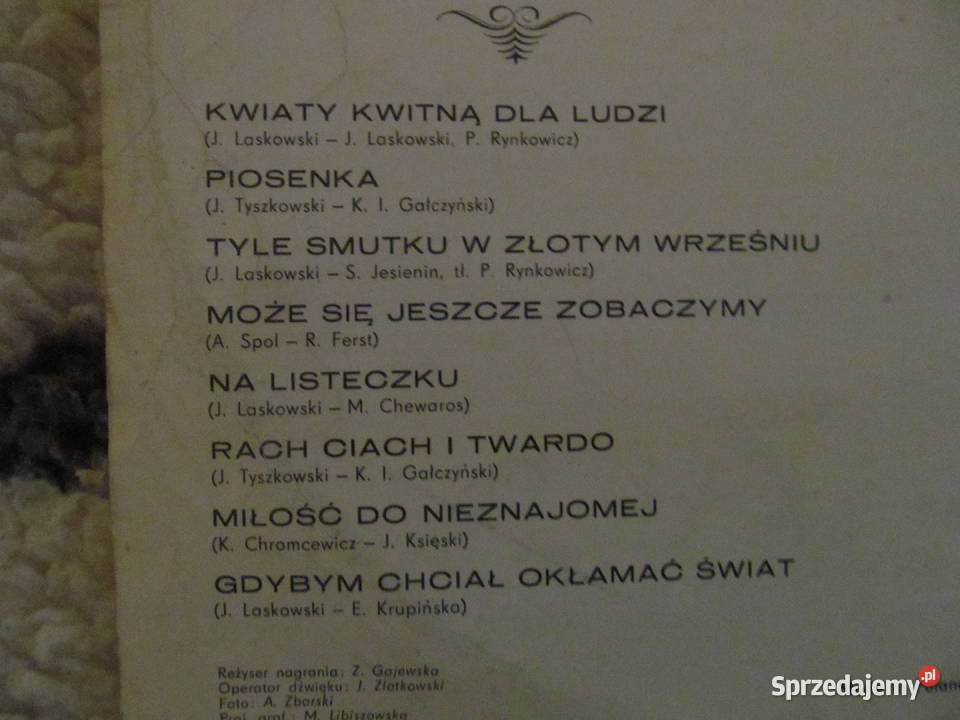 Janusz Laskłyta winylowski kwiaty kwitną ludzi p Lublin