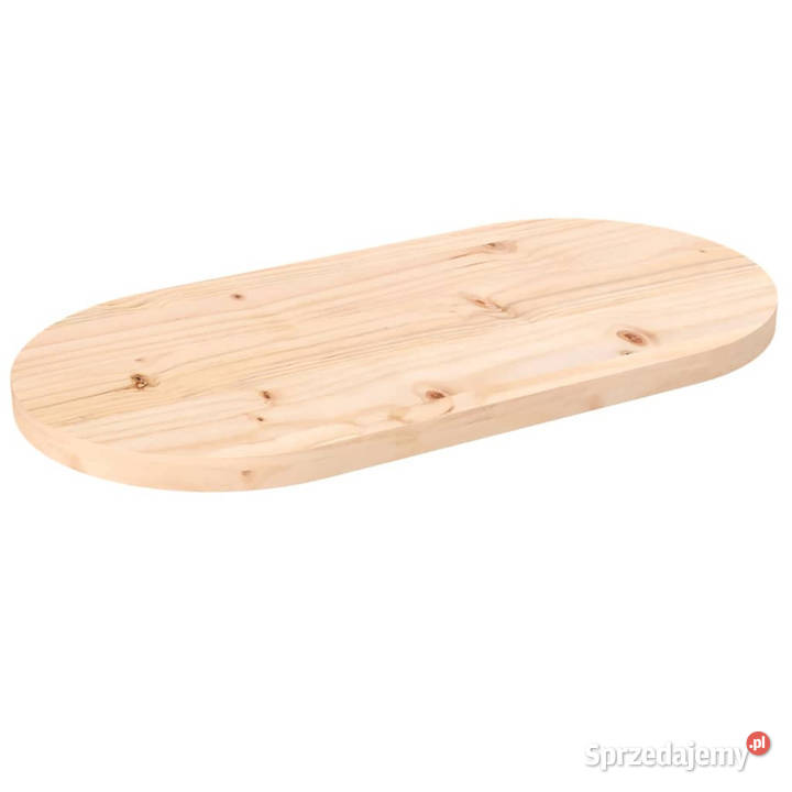 Blat stołu 80x40x25 lite drewno sosnowe owalny