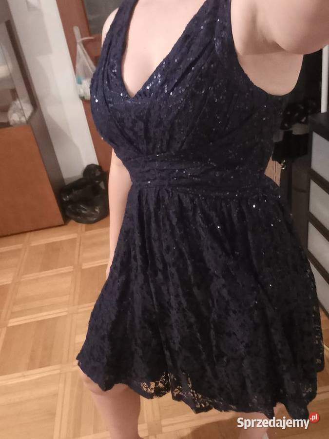 Granatowa sukienka z cekinami Warszawa
