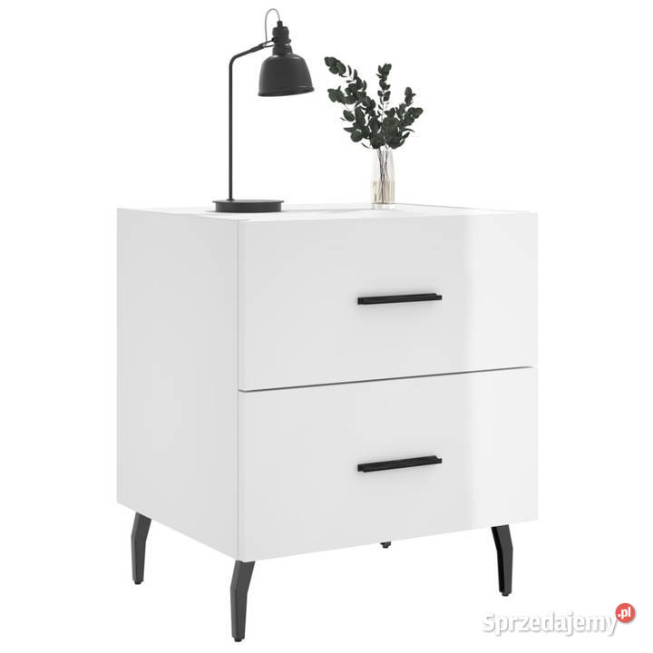 Szafki nocne 2 białe wysoki połysk 40x35x475 Warszawa