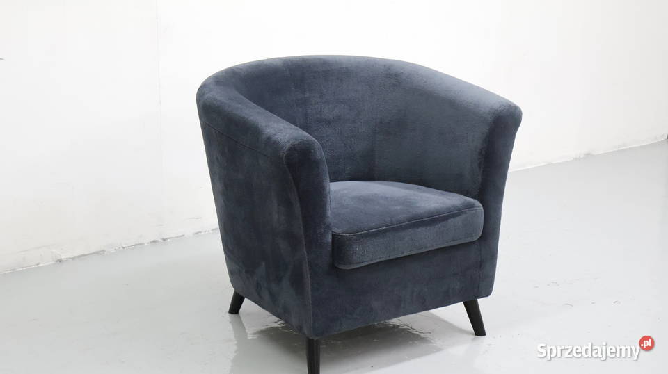 TEJ WYGODNY FOTEL OKAZJA czarny welur tkanina Poznań