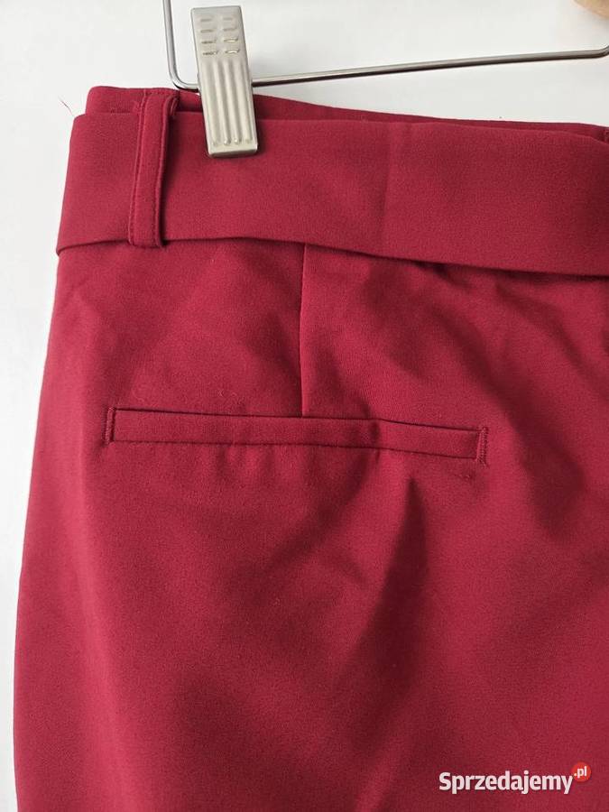 Bordowe spodnie materiałowe proste chinosy z wielkopolskie Rychtal sprzedam