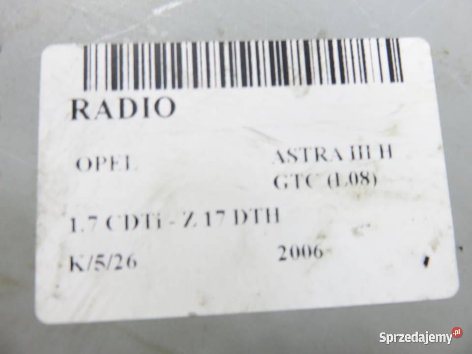RADIO OPEL ASTRA III H GTC L08 13357123 sprzedam