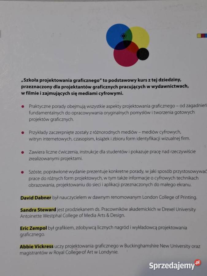 Szkoła projektowania graficznego Dabner Stewart Rok wydania 2018 Książki i Podręczniki Kraków sprzedam
