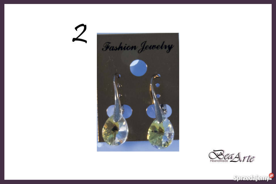 Kolczyki Swarovski migdał srebro WALENTYNKI Łysa Góra