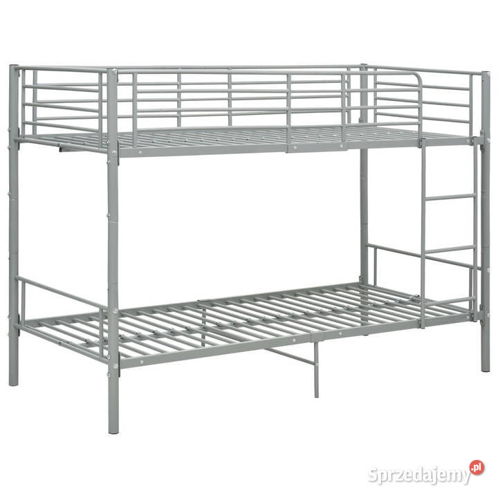 Łóżko piętrowe szare metalowe 90 x 200 WM287911 Meble Warszawa