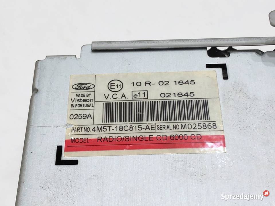 RADIO FORD FOCUS C 4M5T18C815AE 0307 ODTWARZACZ