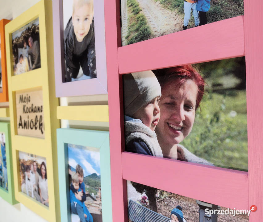 Drewniana Multirama Ramka Na 12 Zdjęć 10x15 Poznań