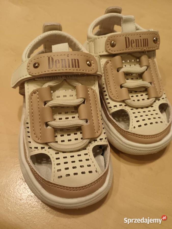 Sandały Denim z rzepem i sznurówkami