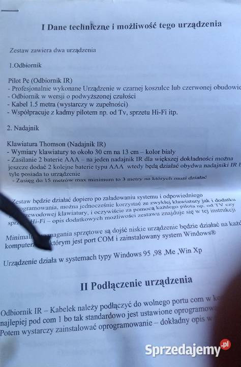 Poręczna Klawiatura bezprzewodowa Thomson nowa Warszawa sprzedam