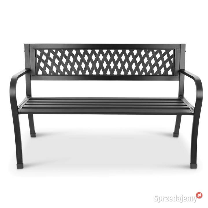 Ażurowa ławka ogrodowa z oparciem parkowa wielkopolskie Poznań