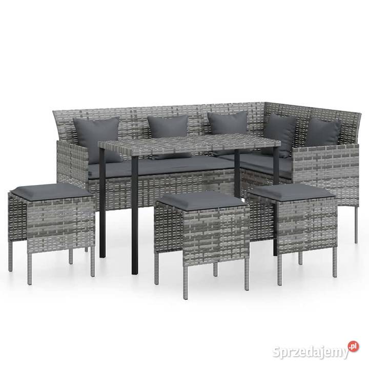 Zestaw mebli ogrodowych narożnik stolik pufy Wschowa