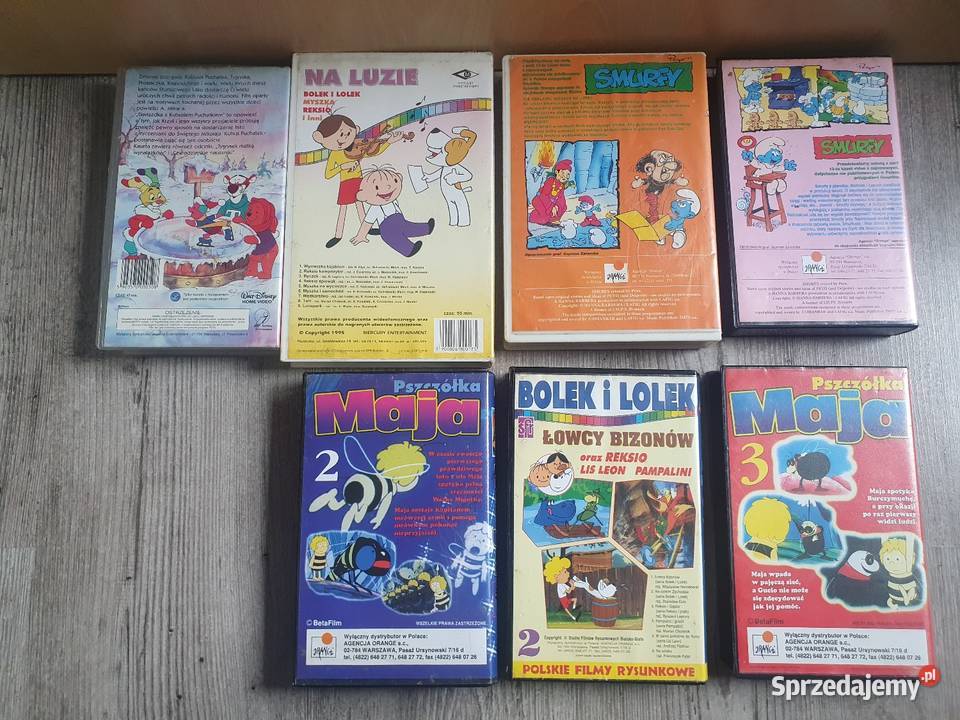 Kasety VHS Bajki Bolek i Lolek Reksio Pszczółka kaseta Solnica