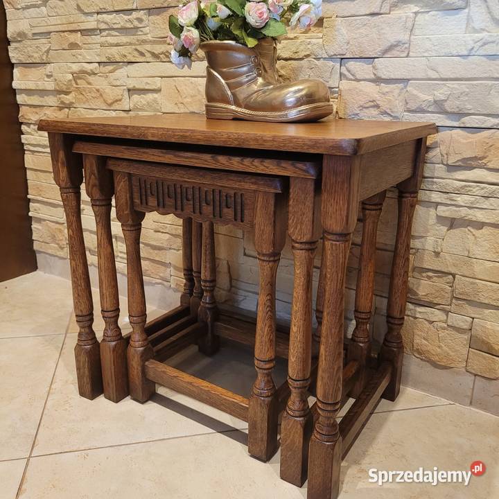 Stoliki Taboreciki dębowe dostawka 48cm Białogard