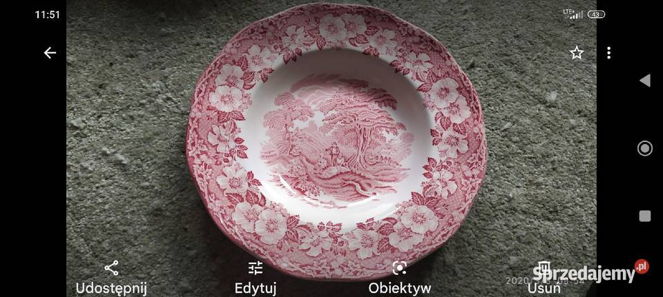 Talerze do zupy Wedgwood porcelana Anglia scenki Wrocław