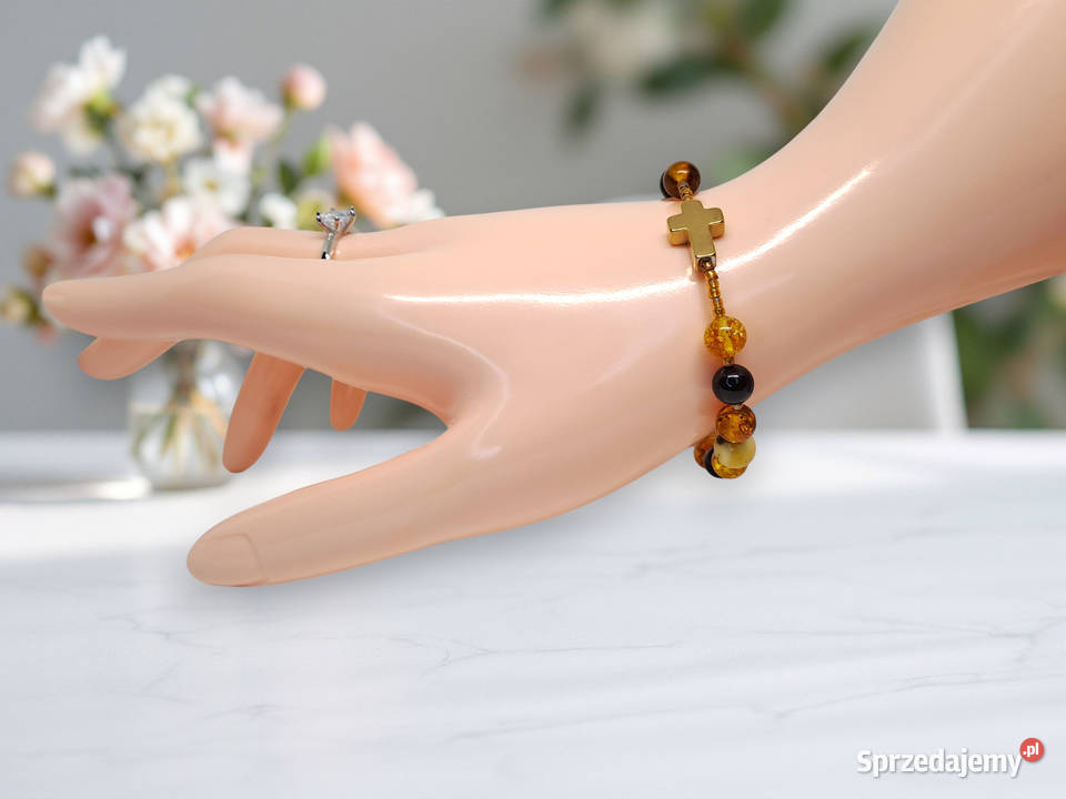 Bransoletka różaniec dziesiątka różańca BURSZTYN Warszawa