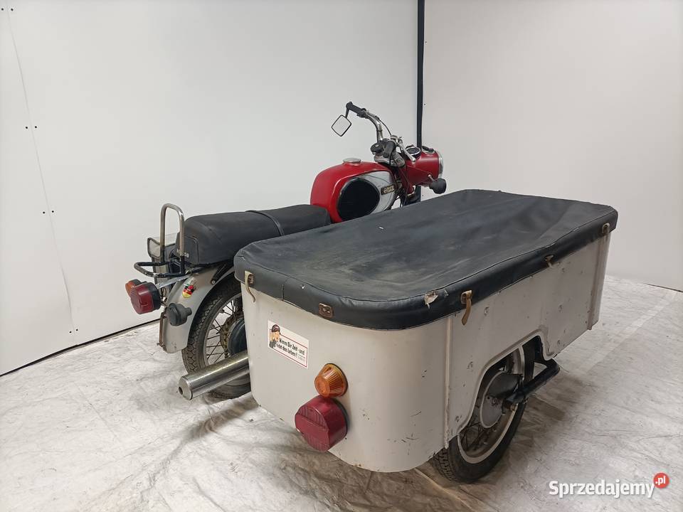 MZ 250 z wozkiem towarowym oryginalny stan uszkodzony Padniewko