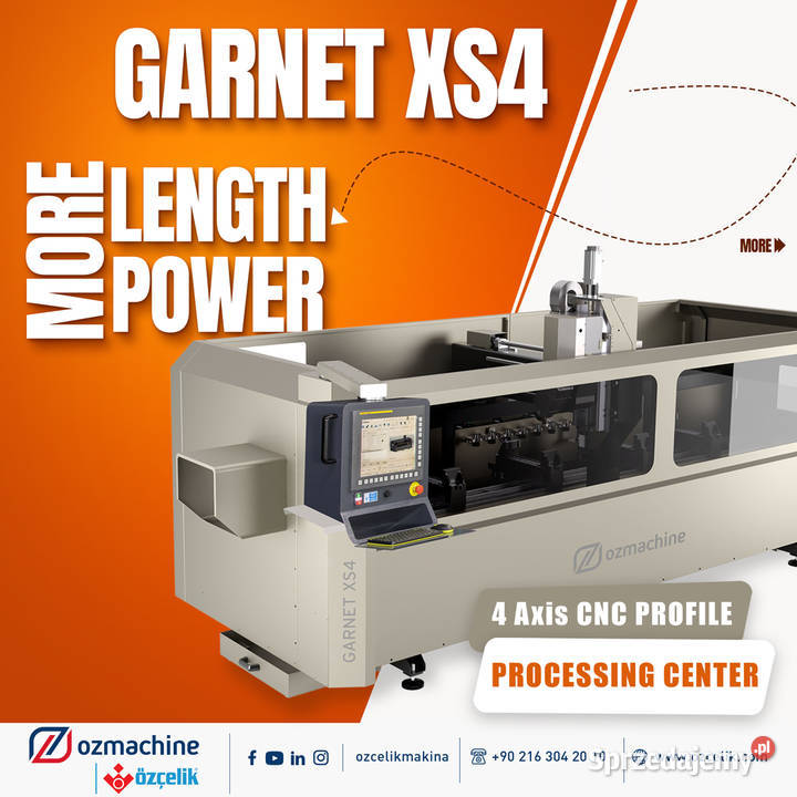 Centrum obróbcze CNC 4osie GARNET XS4 do ALU PCV