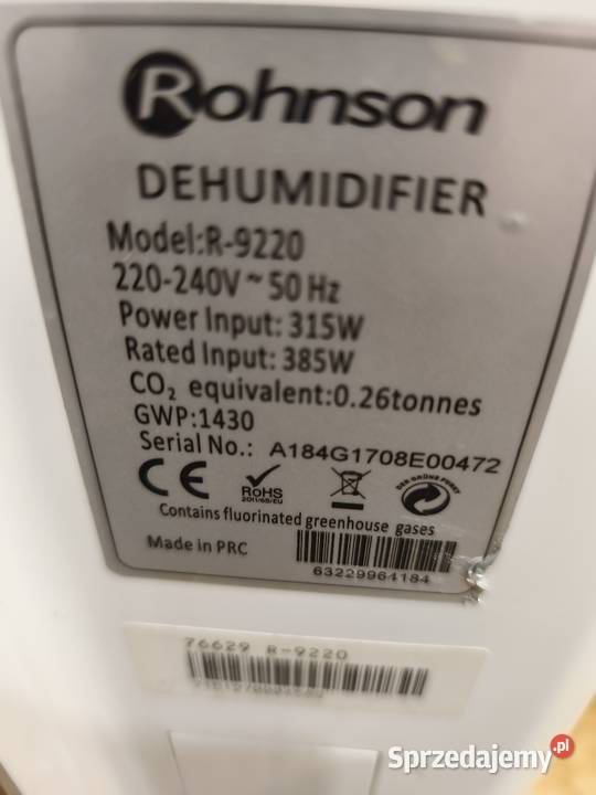 Sprzedam osuszacz powietrza Rohnson z Gdańsk