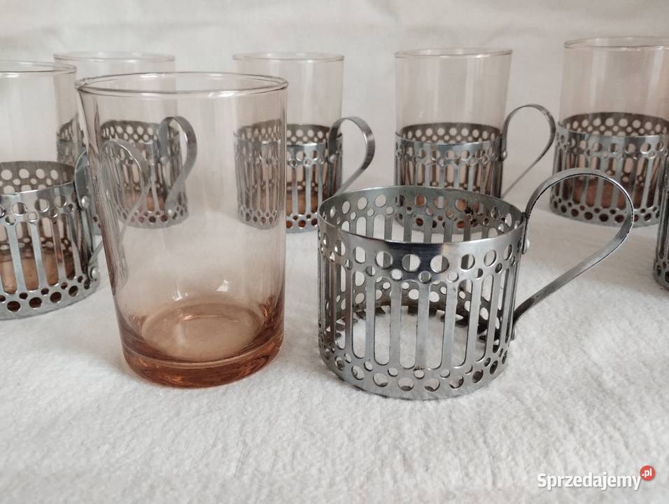 PRL Szklanki z Koszykami śląskie Cieszyn