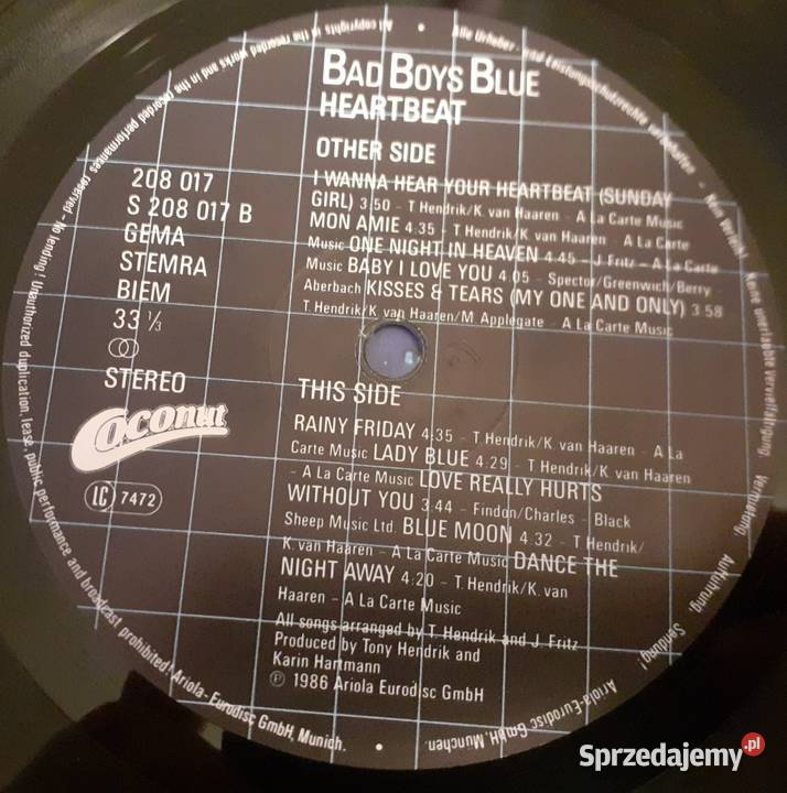 Bad Boys Blue Heartbeat winyl 1 wydania