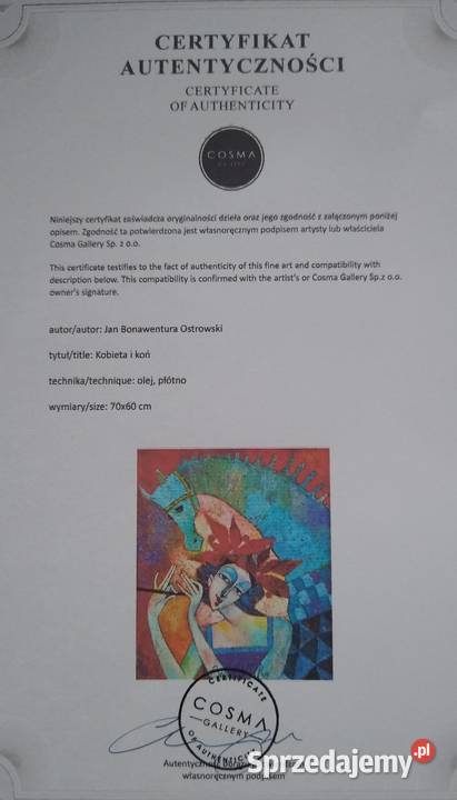 Jan Bonawentura Ostrowski olej płótno Kobieta i lubelskie