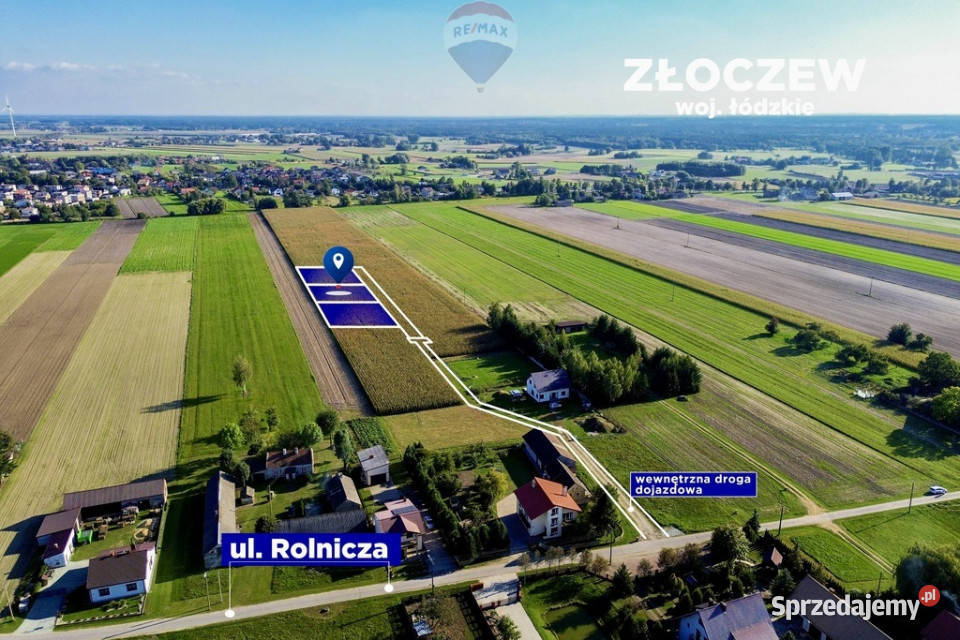 Kompleks trzech działek budowlanych utwardzona Sprzedaż Złoczew