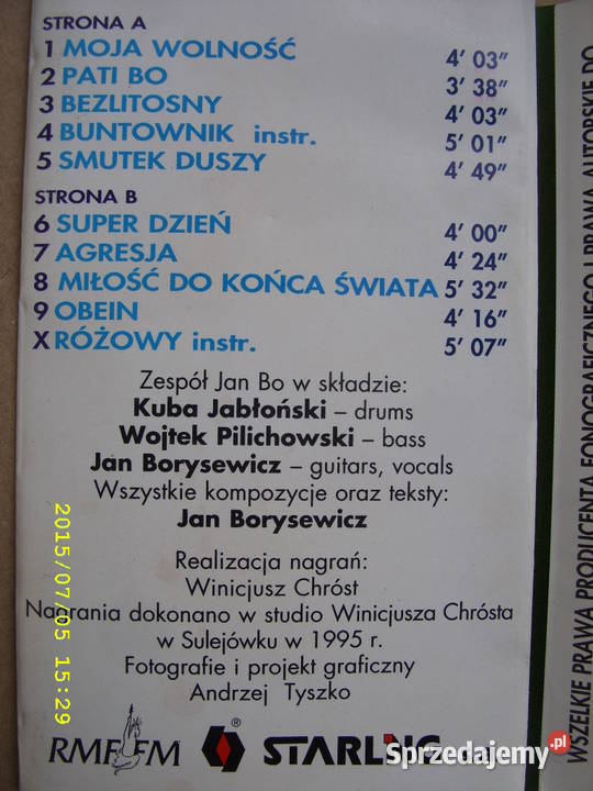 ROCK kaseta JAN BORYSEWICZ2 kasety rock Wołów