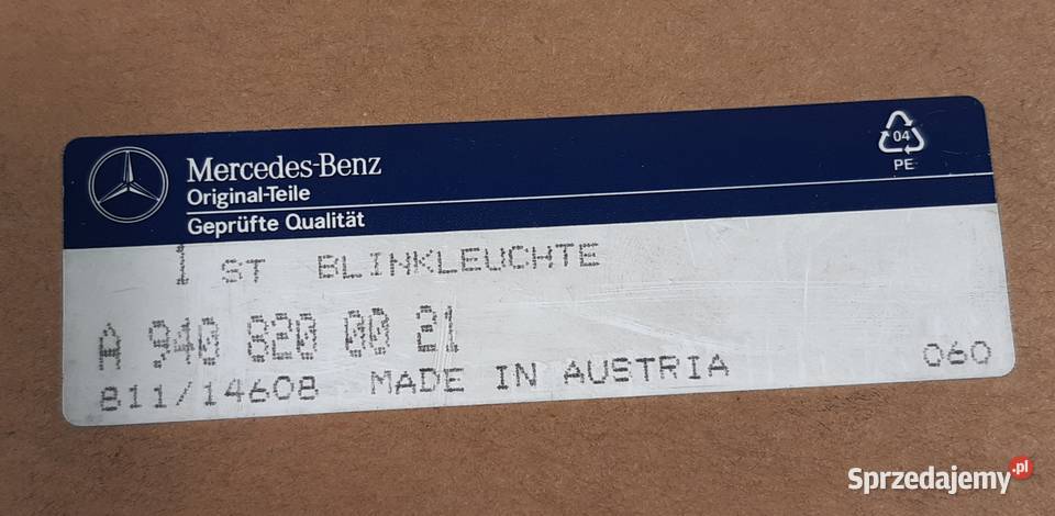 KIERUNKOWSKAZ LEWY PRZÓD MERCEDES ATEGO kierunkowskazy Mielęcin