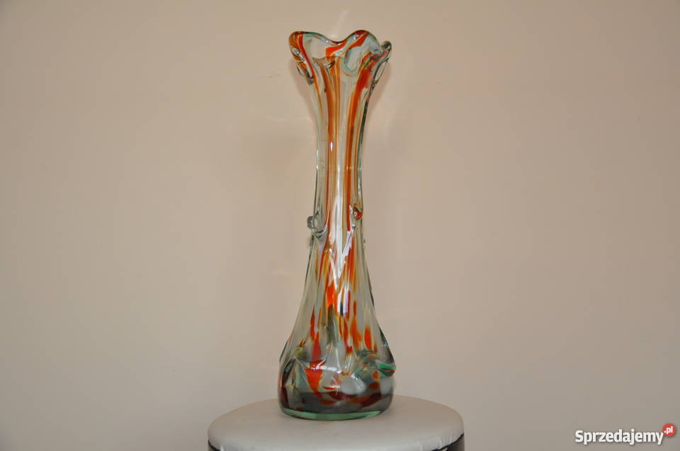 wazon szkło kolorowe PRL starocie Końskie