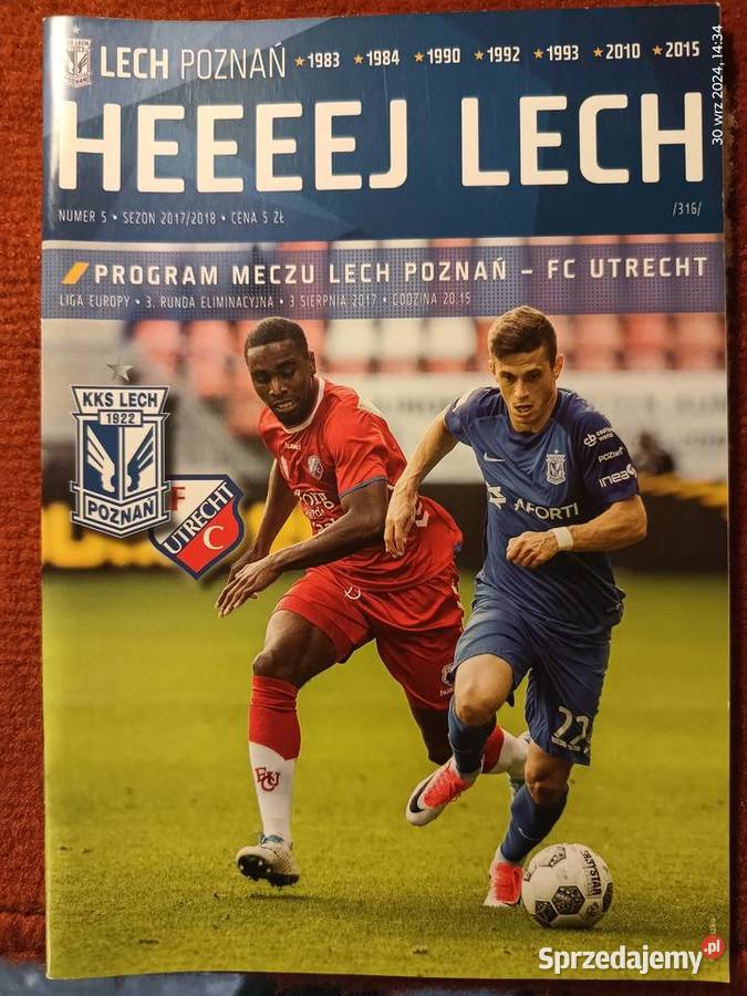 6 programów meczowych Heeeej Lech Sport i Wypoczynek Wronki sprzedam