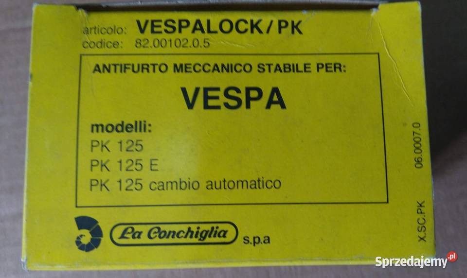ZAMEK BLOKADA KOŁA PIAGGIO VESPA PK 125 Bielsk Podlaski