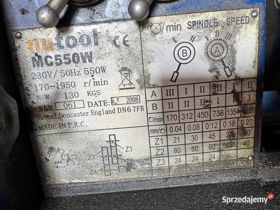Tokarka do metalu Nutool MC550W 130 Sprzęt warsztatowy Myszyniec