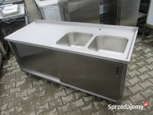 ZLEW 2 KOMOROWY Z BLATEM DRZWI SUWANE 1807085 Gastronomia Ostrów Wielkopolski