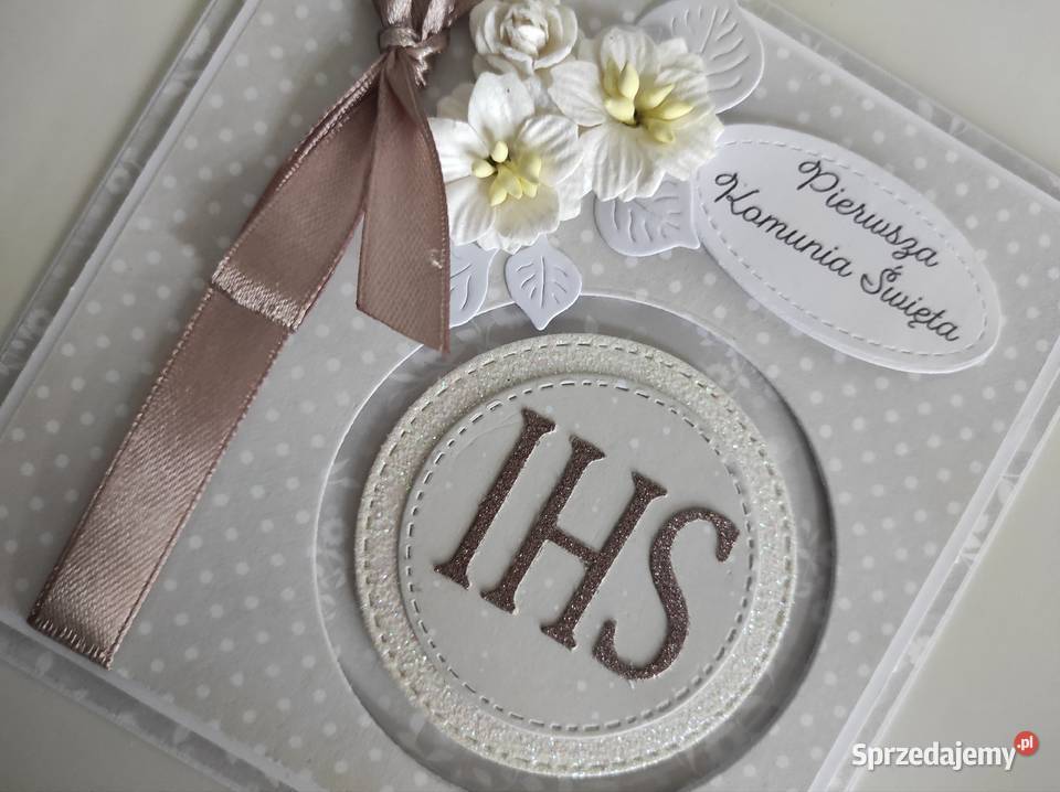 Kartka ręcznie robiona na Komunię Świętą z Łódź