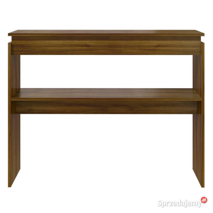 Stolik konsolowy brązowy dąb 102x30x80 WM815221