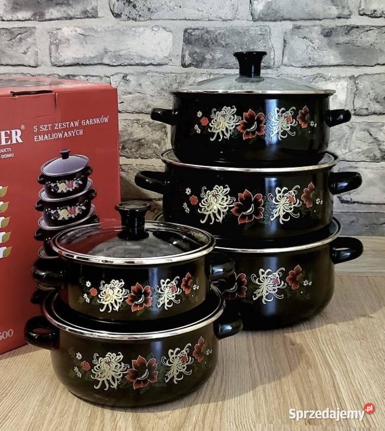Promocja Garnki emaliowane czarne Zabrze