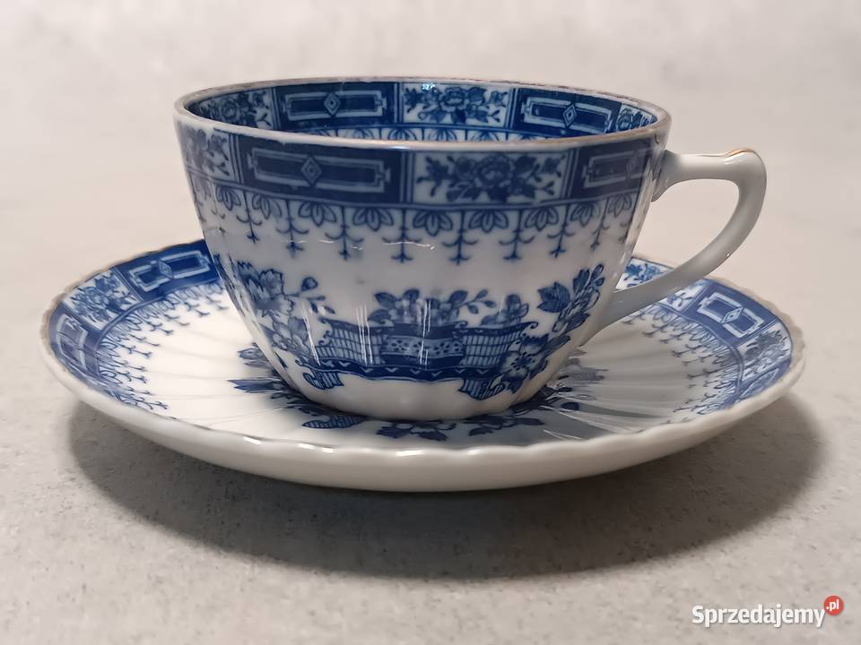 Porcelana Duet Blau Filiżanka Kobaltowy Wzór Antyki, Sztuka, Kolekcje Dobrzany sprzedam