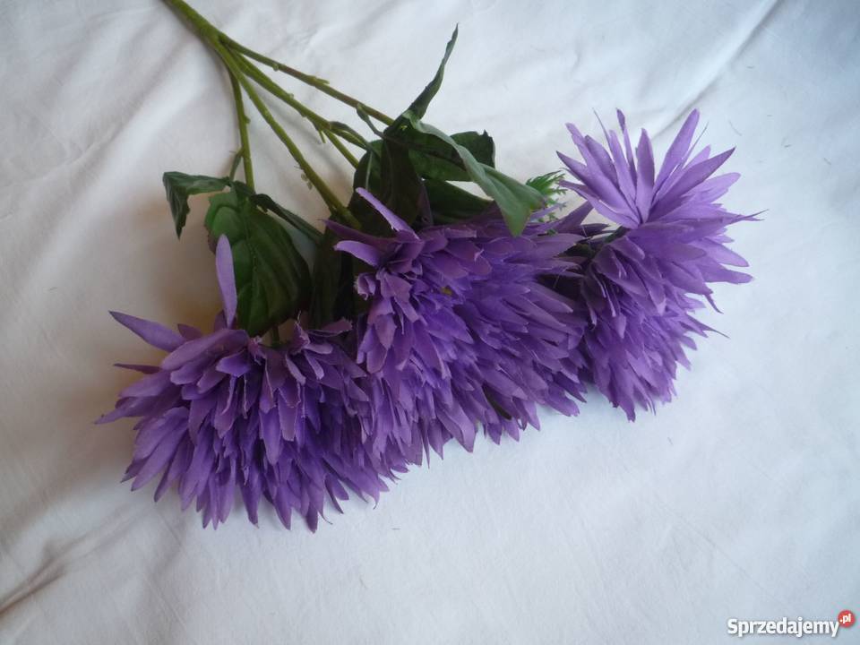 Chryzantema 4 Fioletowy Sztuczny kwiat gałązka Szczecin