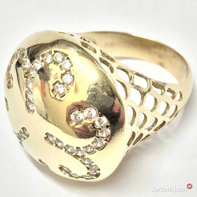 Złoty PIERŚCIONEK 585 14K ZJAWISKOWY wyrób z mazowieckie Warszawa